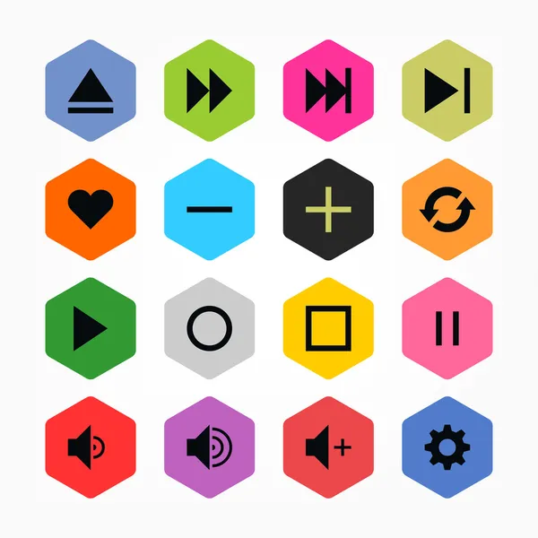 Media Player Steuerungstaste ui Icon Set — Stockvektor