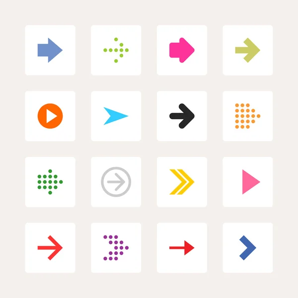 16 arrow sign icon set — Stock Vector