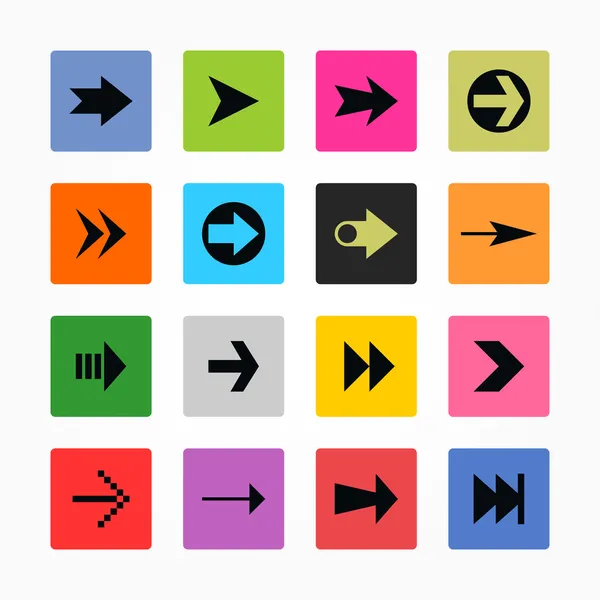 Signo de flecha icono conjunto — Vector de stock