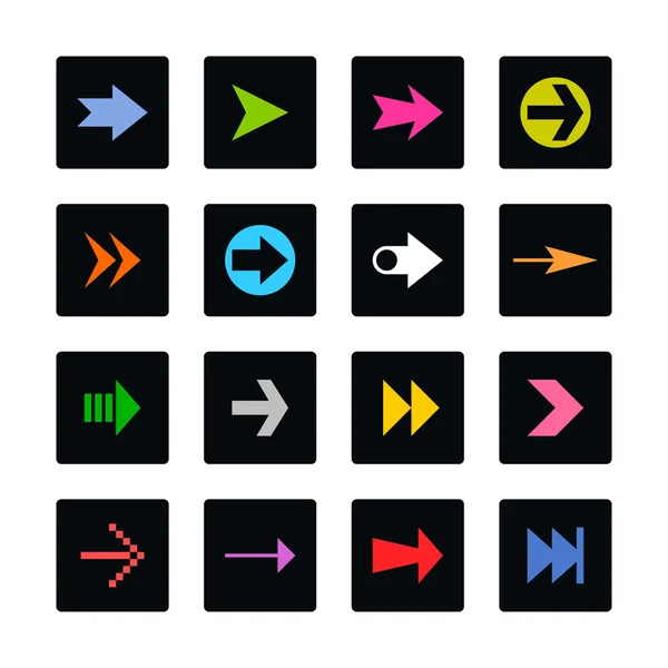 Signo de flecha icono conjunto — Vector de stock