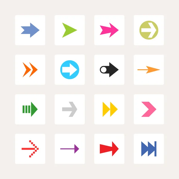 16 arrow sign icon set — Stock Vector