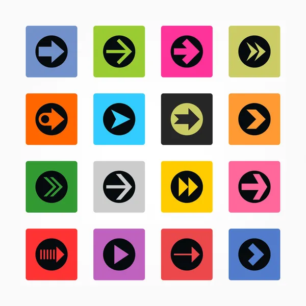 Arrow icon set sign in circle — Stock Vector
