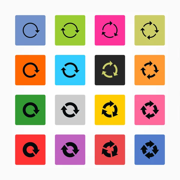 Flecha actualización icono recarga signo conjunto . — Vector de stock