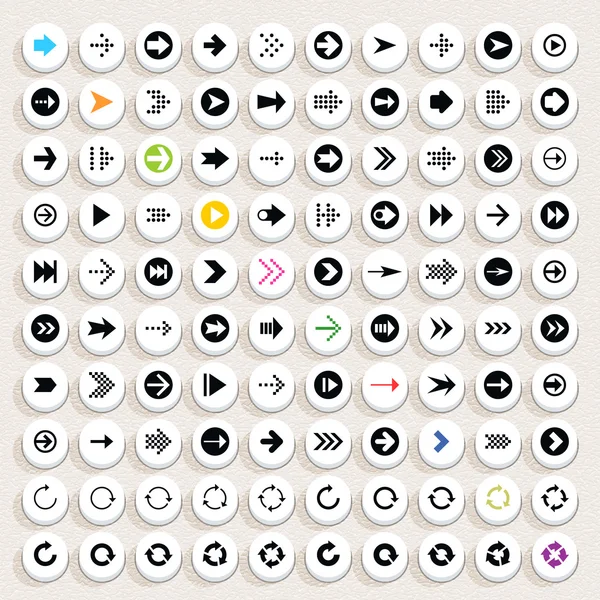 100 icono con signo de flecha — Vector de stock