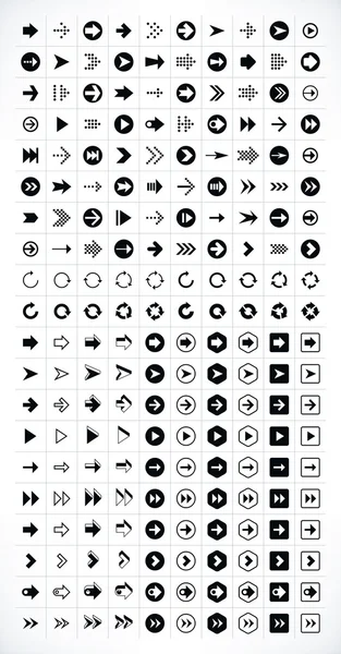 200 strzałki znak zestaw ikon — Wektor stockowy