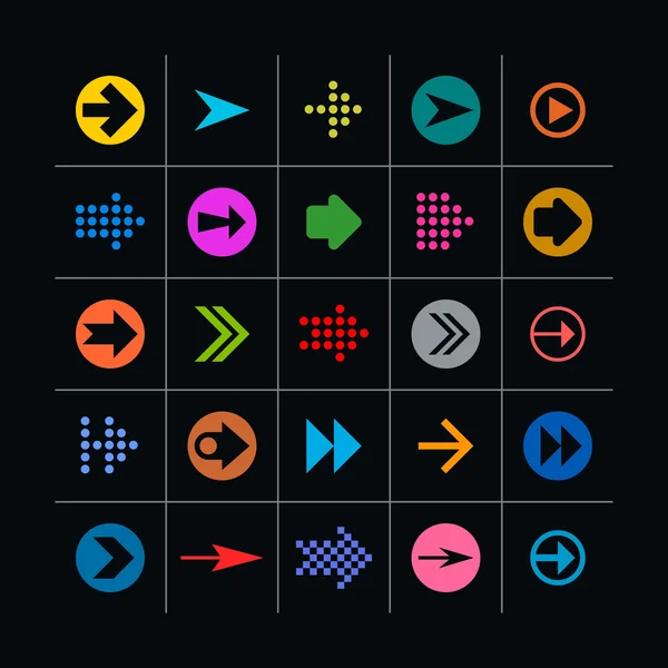 25 flecha signo icono conjunto . — Vector de stock