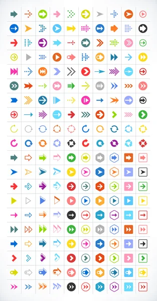 200 flecha signo icono conjunto — Archivo Imágenes Vectoriales