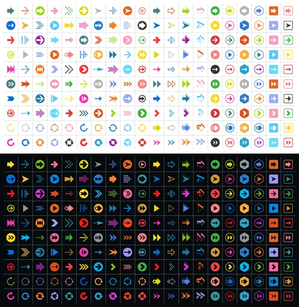 400 flecha signo icono conjunto — Vector de stock