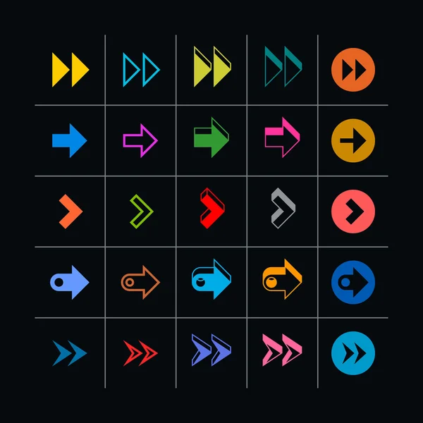 25 flecha signo icono conjunto . — Vector de stock