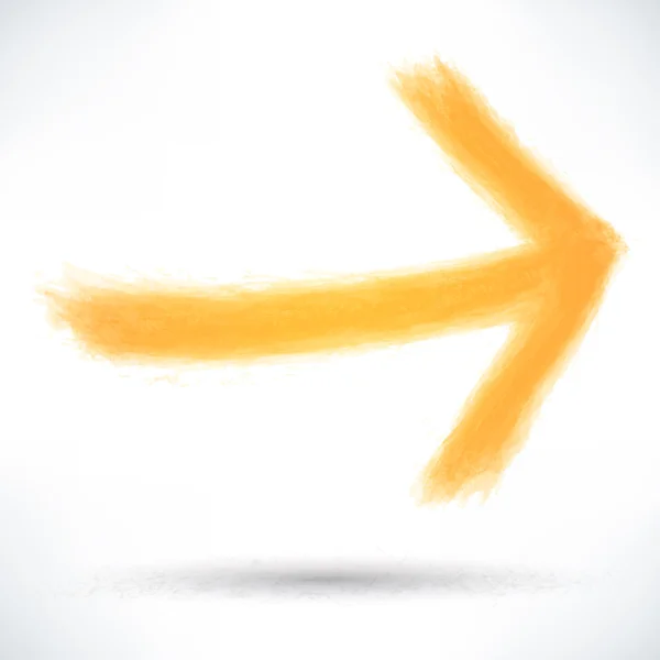 Signo de flecha amarilla — Vector de stock