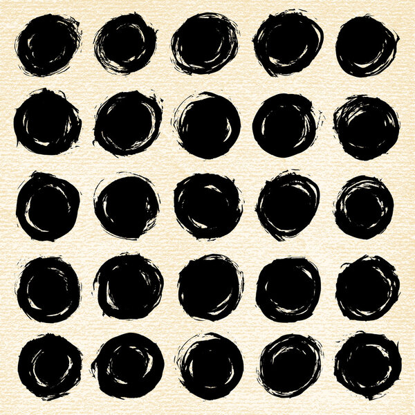 25 circle form black brush stroke.