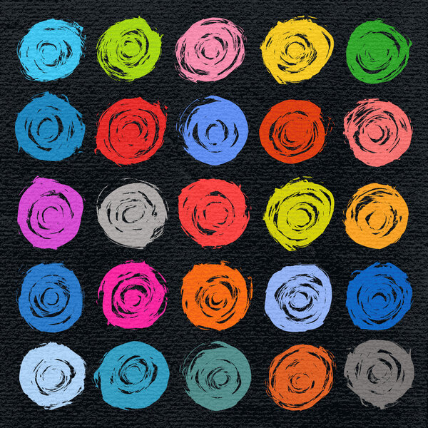 25 circle form brush stroke