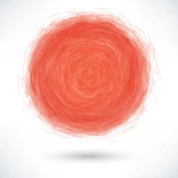 Rode penseelstreek in cirkel — Stockvector