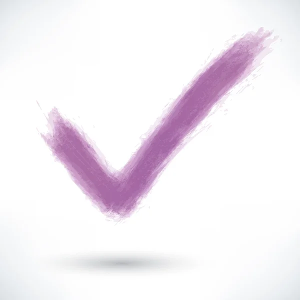 Signo de marca de verificação violeta — Vetor de Stock