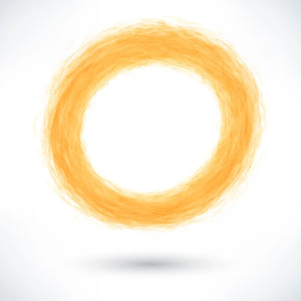 Oranje penseelstreek in cirkel — Stockvector