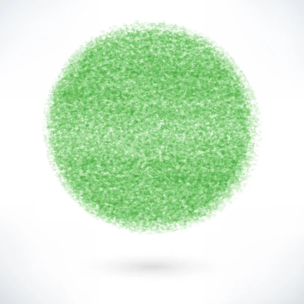 Goresan kuas hijau dalam lingkaran - Stok Vektor