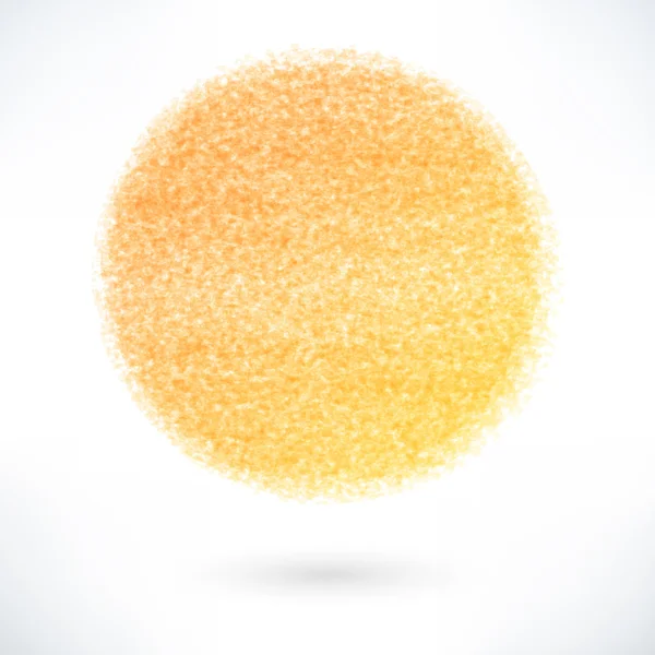 Gele penseelstreek in cirkel — Stockvector