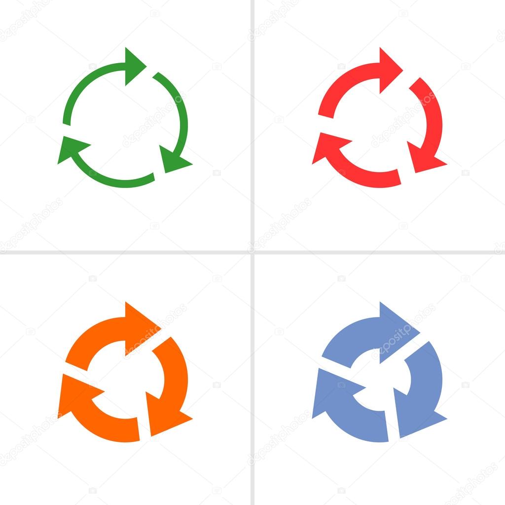 4 arrow  refresh, reload, rotation, loop, sign set