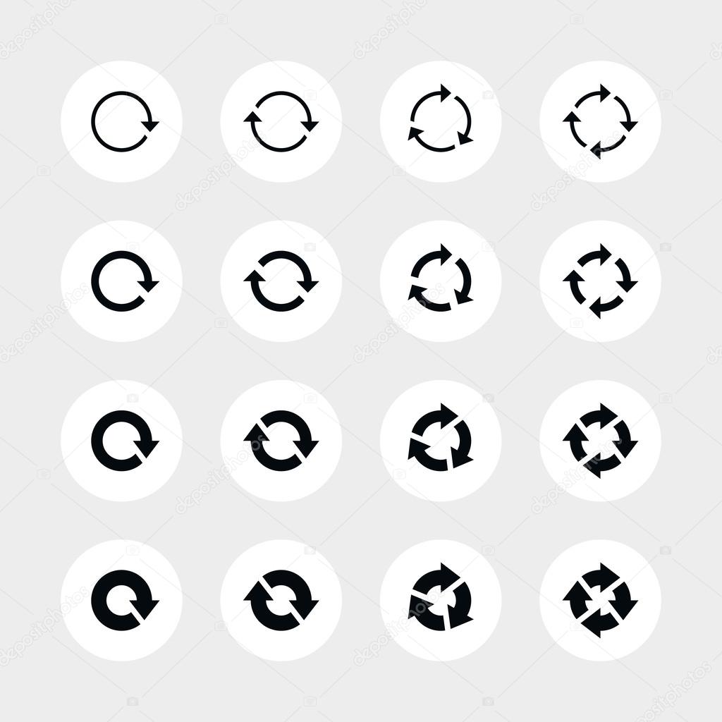 16 arrow refresh icon reload sign set