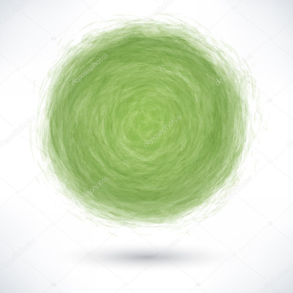 Green brush stroke in  circle