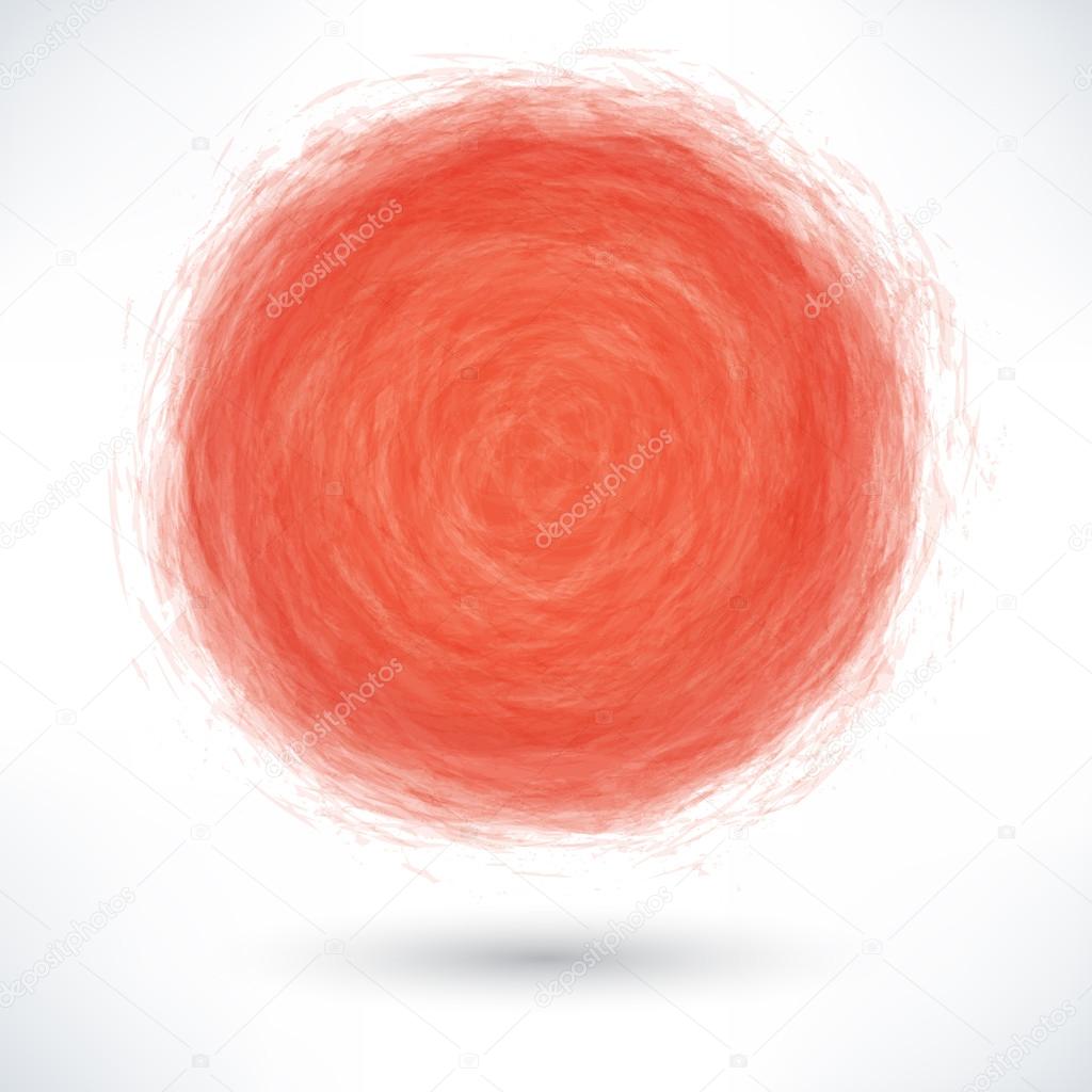Red brush stroke in  circle