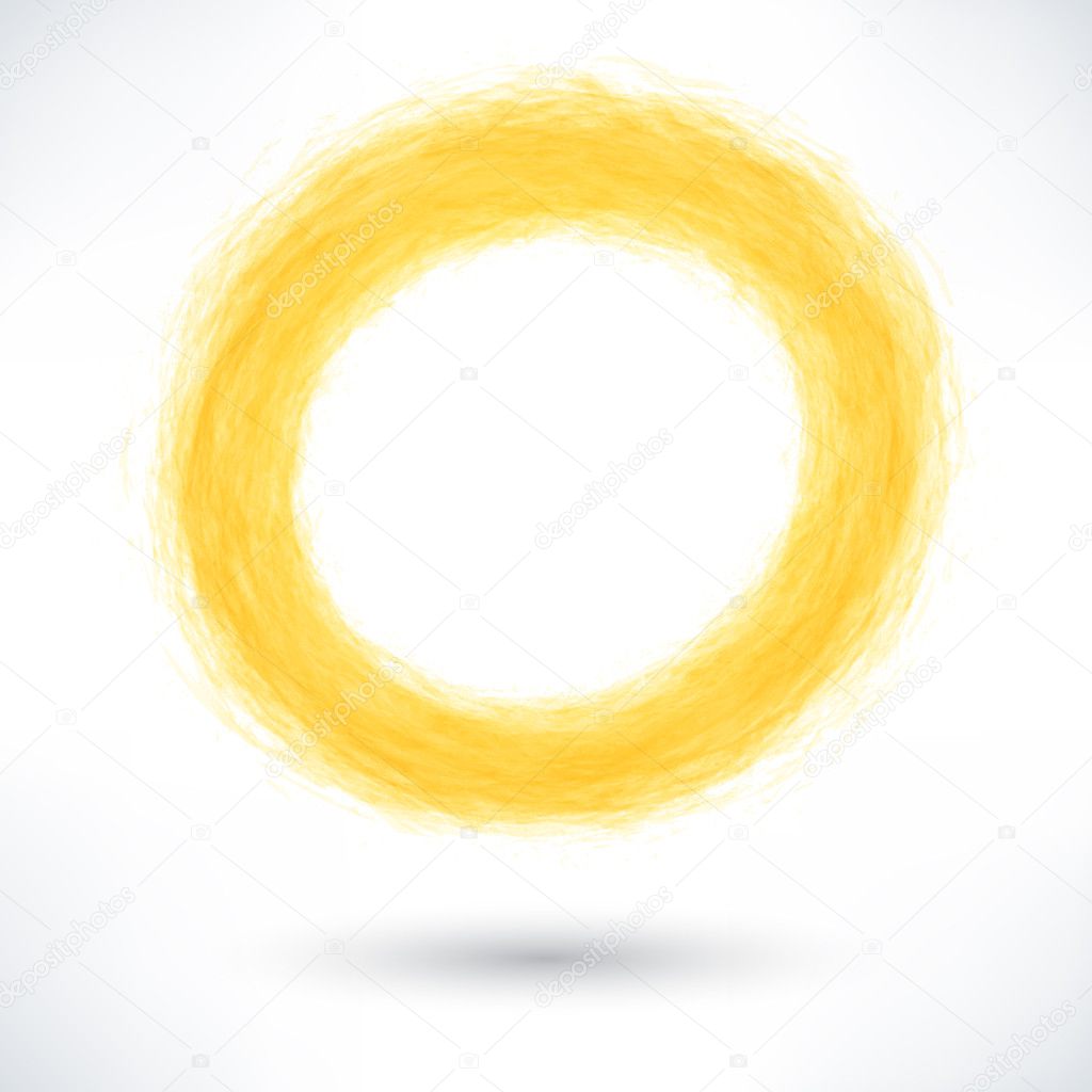 Yellow brush stroke in  circle
