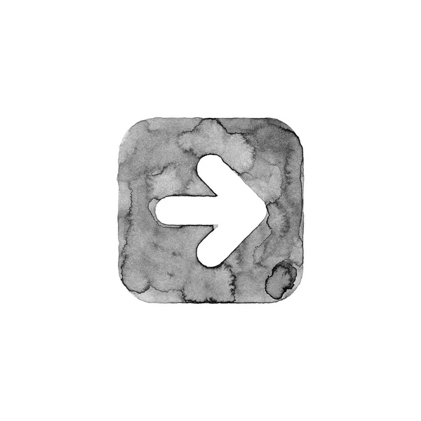 Botão ícone de seta com sinal — Fotografia de Stock