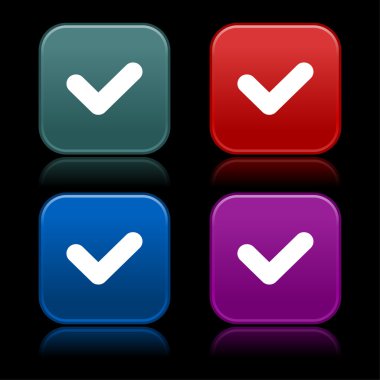 onay sembolü düğmelerle Web