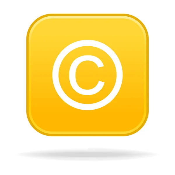 Bouton Web avec signe de copyright — Image vectorielle