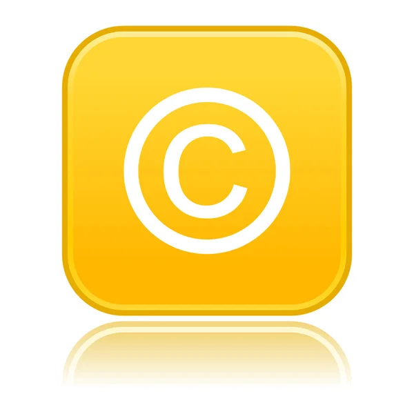 Bouton Web avec signe de copyright — Image vectorielle