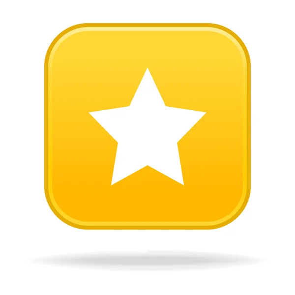 星のシンボルを持つ正方形ボタン — ストックベクタ