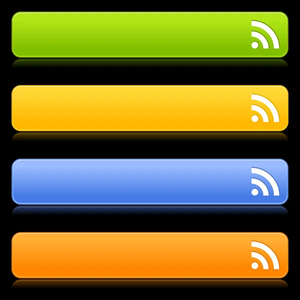 Botones web de colores con RSS — Archivo Imágenes Vectoriales