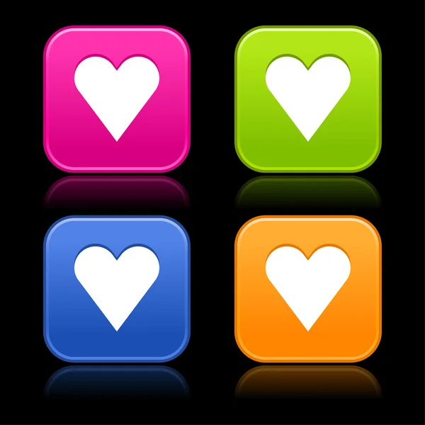 Heart sign on web internet buttons — Stock Vector