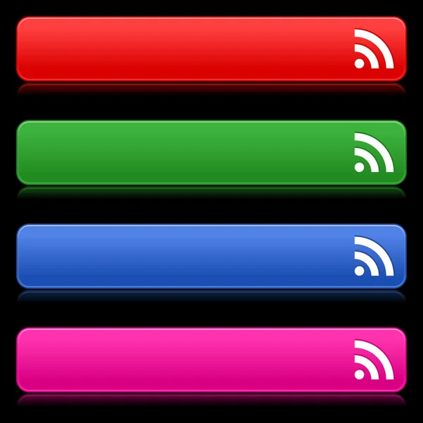 Botones web de colores con RSS — Archivo Imágenes Vectoriales