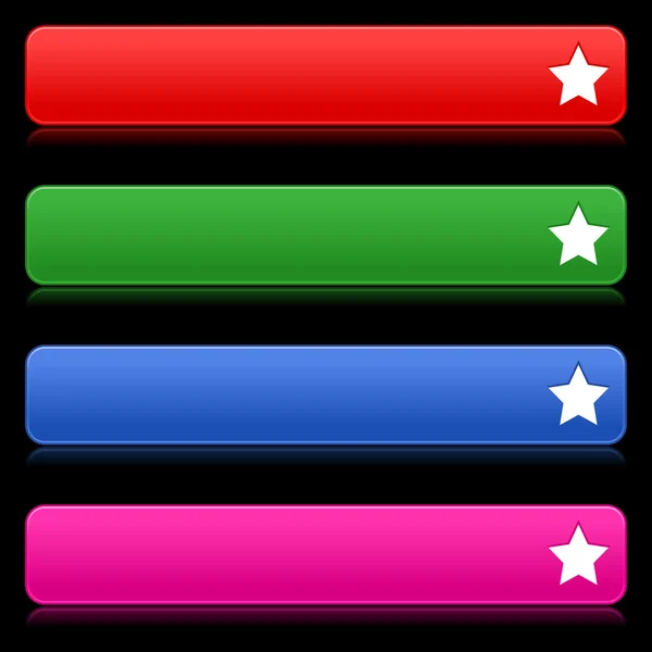Färgglada web knappar med stjärntecken — Stock vektor