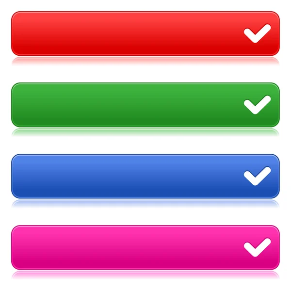 カラフルな web ボタン チェック記号 — ストックベクタ