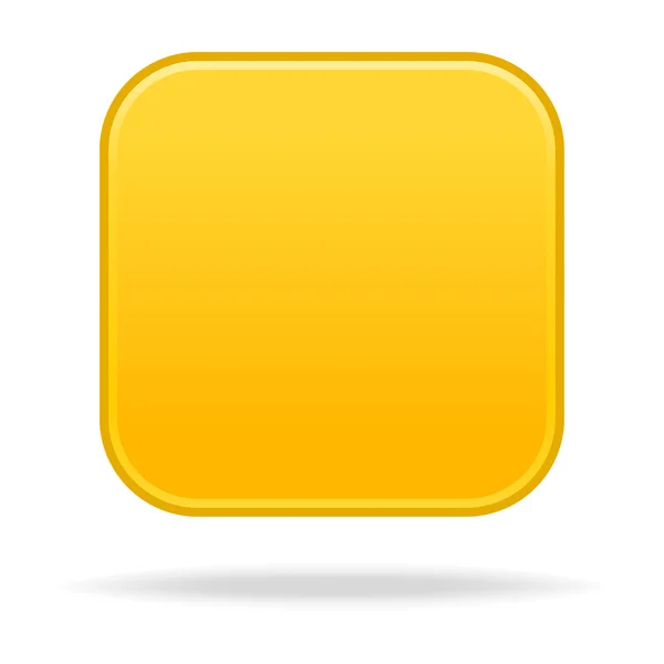 黄色い空丸みを帯びた正方形ボタン — ストックベクタ