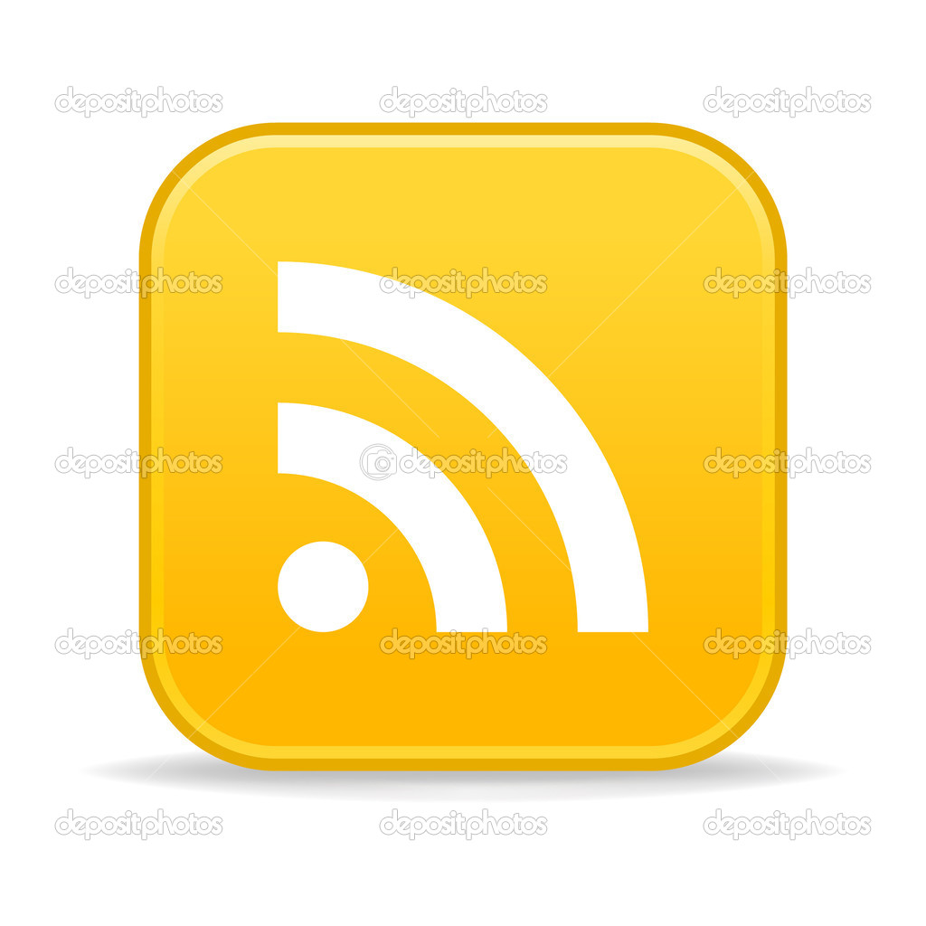 Web button with RSS symbol