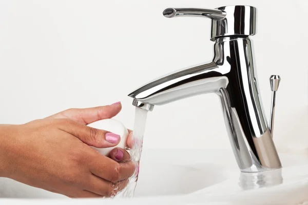 Washing Hands with Soap — Stock Photo, Image