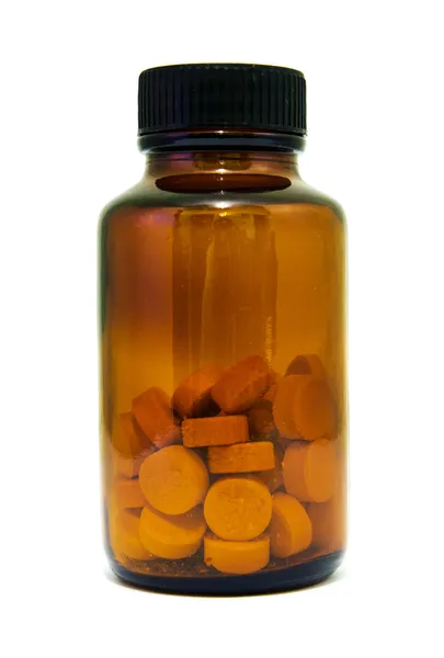 Pillole e bottiglia — Foto Stock