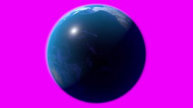 Dönen Dünya arka plandan izole edildi. Bu görüntünün elementleri NASA tarafından döşenmiştir. 3D 4k animasyon (3840 x 2160 px).