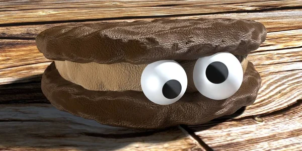 Biscoito Monstro Halloween Com Olhos Ilustração — Fotografia de Stock