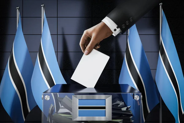 Flagi Botswany Karty Głosowania Głosowanie Koncepcja Wyborów Ilustracja — Zdjęcie stockowe