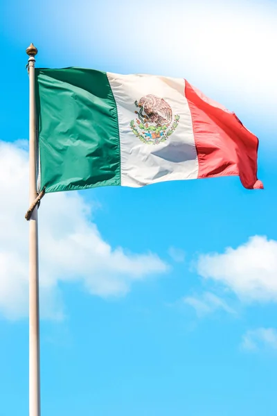 Mexikó Anyagi Zászlója Háttérben — Stock Fotó