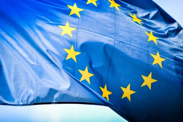 Európai Unió Anyagi Lobogója — Stock Fotó