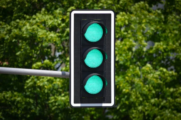 Світлофори Зеленого Кольору — стокове фото