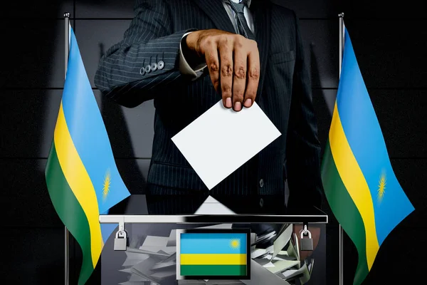 Прапори Руанди Скидання Виборчих Карток Концепція — стокове фото