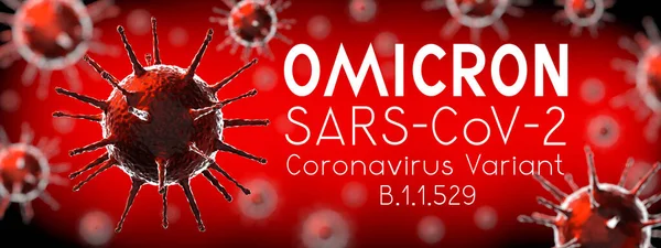 Conceptul Variantei Omicron Coronavirus Sars Cov Covid Ilustrație — Fotografie, imagine de stoc