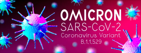 Konsep Varian Omicron Coronavirus Sars Cov Covid Ilustrasi — Stok Foto