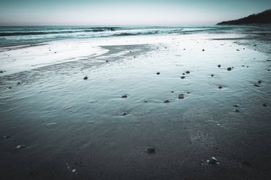 Kışın plaj, Baltık Denizi, Polonya